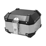 Maxbell Motorcycle Top Case Aluminum Alloy Travel Equipment Motorbike Tail Box Trunk argent
