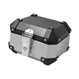 Maxbell Motorcycle Top Case Aluminum Alloy Travel Equipment Motorbike Tail Box Trunk argent