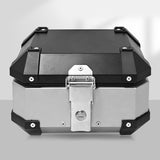 Maxbell Motorcycle Top Case Aluminum Alloy Travel Equipment Motorbike Tail Box Trunk argent