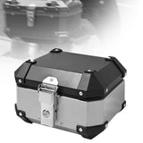 Maxbell Motorcycle Top Case Aluminum Alloy Travel Equipment Motorbike Tail Box Trunk argent