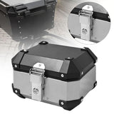 Maxbell Motorcycle Top Case Aluminum Alloy Travel Equipment Motorbike Tail Box Trunk argent