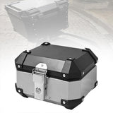 Maxbell Motorcycle Top Case Aluminum Alloy Travel Equipment Motorbike Tail Box Trunk argent