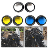 Maxbell 2Pcs Motocycle Fog Light Guard Front Colored 75mm Motorcycle Fog Light Cover black
