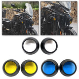 Maxbell 2Pcs Motocycle Fog Light Guard Front Colored 75mm Motorcycle Fog Light Cover black
