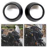 Maxbell 2Pcs Motocycle Fog Light Guard Front Colored 75mm Motorcycle Fog Light Cover black