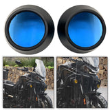 Maxbell 2Pcs Motocycle Fog Light Guard Front Colored 75mm Motorcycle Fog Light Cover blue