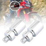 Maxbell 2x Motorcycle Grips Handlebar End Sleek Silder Plugs Handle Bar End Weights Silver