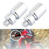 Maxbell 2x Motorcycle Grips Handlebar End Sleek Silder Plugs Handle Bar End Weights Silver