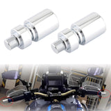 Maxbell 2x Motorcycle Grips Handlebar End Sleek Silder Plugs Handle Bar End Weights Silver