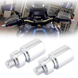 Maxbell 2x Motorcycle Grips Handlebar End Sleek Silder Plugs Handle Bar End Weights Silver