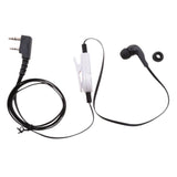 Maxbell In-ear Earpiece Microphone Flat Tangle Free Cable Earphone For Walkie Talkie Radio Black