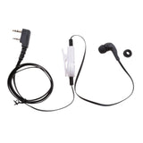 Maxbell In-ear Earpiece Microphone Flat Tangle Free Cable Earphone For Walkie Talkie Radio Black - Aladdin Shoppers