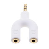 Maxbell 3.5mm Double Jack Y Audio Splitter Earphone Headphone Adapter White + Red