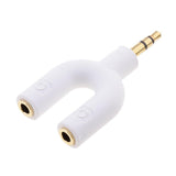 Maxbell 3.5mm Double Jack Y Audio Splitter Earphone Headphone Adapter White + Red