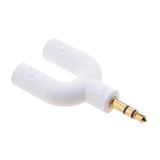 Maxbell 3.5mm Double Jack Y Audio Splitter Earphone Headphone Adapter White + Red
