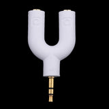 Maxbell 3.5mm Double Jack Y Audio Splitter Earphone Headphone Adapter White + Red