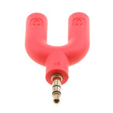 Maxbell 3.5mm Double Jack Y Audio Splitter Earphone Headphone Adapter White + Red