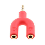 Maxbell 3.5mm Double Jack Y Audio Splitter Earphone Headphone Adapter White + Red