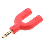Maxbell 3.5mm Double Jack Y Audio Splitter Earphone Headphone Adapter White + Red
