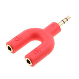 Maxbell 3.5mm Double Jack Y Audio Splitter Earphone Headphone Adapter White + Red