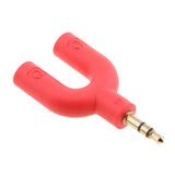 Maxbell 3.5mm Double Jack Y Audio Splitter Earphone Headphone Adapter White + Red