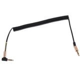 Maxbell 2 Pieces 3.5mm (1/8") M-M Coiled Audio Cable Wire Headphone Cable Black+Red