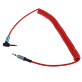 Maxbell 2 Pieces 3.5mm (1/8") M-M Coiled Audio Cable Wire Headphone Cable Black+Red