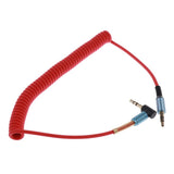 Maxbell 2 Pieces 3.5mm (1/8") M-M Coiled Audio Cable Wire Headphone Cable Black+Red