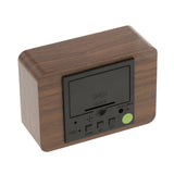 Desktop LED Wooden Alarm Clock Sound Control Electronic Home clock brown