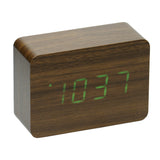 Desktop LED Wooden Alarm Clock Sound Control Electronic Home clock brown