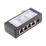 Maxbell 2Pieces 4 POE Ports Injector Switch 12-48V Power Supply Module Over Ethernet
