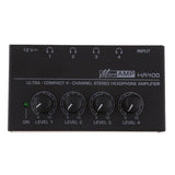 Maxbell UK Plug Universal Home Audio Amplifier Compact 4-channel Stereo Headphone Black - Aladdin Shoppers