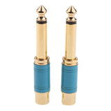 Maxbell 4 Pieces Gold Plated 6.5mm Male to RCA Female Audio Video Adapter