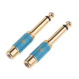 Maxbell 4 Pieces Gold Plated 6.5mm Male to RCA Female Audio Video Adapter