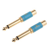 Maxbell 4 Pieces Gold Plated 6.5mm Male to RCA Female Audio Video Adapter