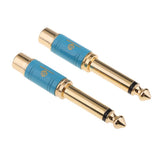 Maxbell 4 Pieces Gold Plated 6.5mm Male to RCA Female Audio Video Adapter
