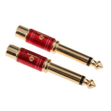 Maxbell 4 Pieces Gold Plated 6.5mm Male to RCA Female Audio Video Adapter