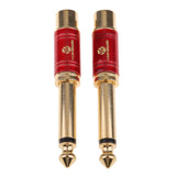 Maxbell 4 Pieces Gold Plated 6.5mm Male to RCA Female Audio Video Adapter