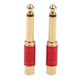 Maxbell 4 Pieces Gold Plated 6.5mm Male to RCA Female Audio Video Adapter