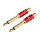 Maxbell 4 Pieces Gold Plated 6.5mm Male to RCA Female Audio Video Adapter