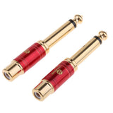 Maxbell 4 Pieces Gold Plated 6.5mm Male to RCA Female Audio Video Adapter