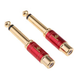Maxbell 4 Pieces Gold Plated 6.5mm Male to RCA Female Audio Video Adapter