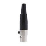 Maxbell 3xMini 3 Pin XLR Female Cable Connector for Pro Microphones, Black and Sliver