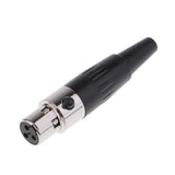 Maxbell 3xMini 3 Pin XLR Female Cable Connector for Pro Microphones, Black and Sliver