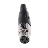 Maxbell 4xMini 3 Pin XLR Female Cable Connector for Pro Microphones, Black and Sliver