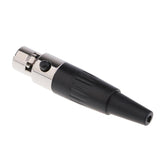 Maxbell 3xMini 3 Pin XLR Female Cable Connector for Pro Microphones, Black and Sliver