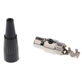 Maxbell 2xMini 3 Pin XLR Female Cable Connector for Pro Microphones, Black and Sliver