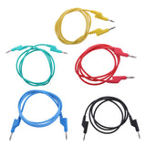Maxbell 5Pieces 4mm Stackable Banana Plug Wire Soft Silicone Test Cable Lead