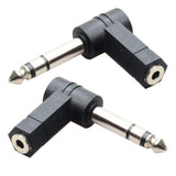 Maxbell 2Pieces 3.5mm Stereo Female to 6.35mm 1/4" Male Right Angle Audio Adapter - Aladdin Shoppers