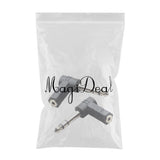 Maxbell 2Pieces 3.5mm Stereo Female to 6.35mm 1/4" Male Right Angle Audio Adapter - Aladdin Shoppers